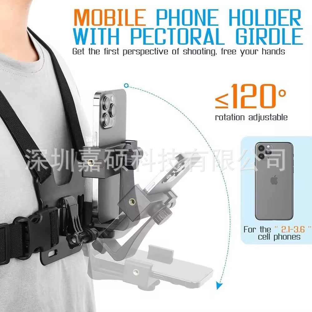 5-in-1 Chest Strap Mount for GoPro & Phone - Action Camera Harness
