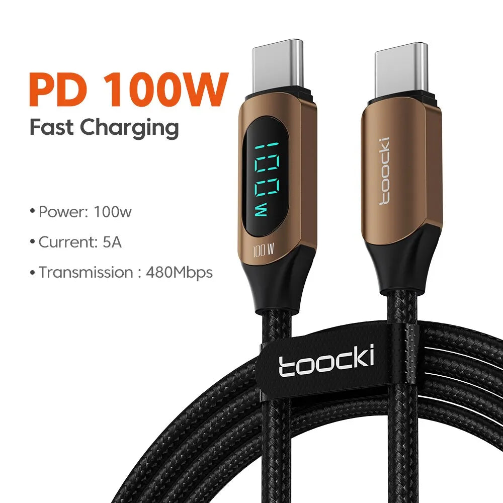 USB-C to USB-C Cable 100W - Fast Charging & Data Transfer