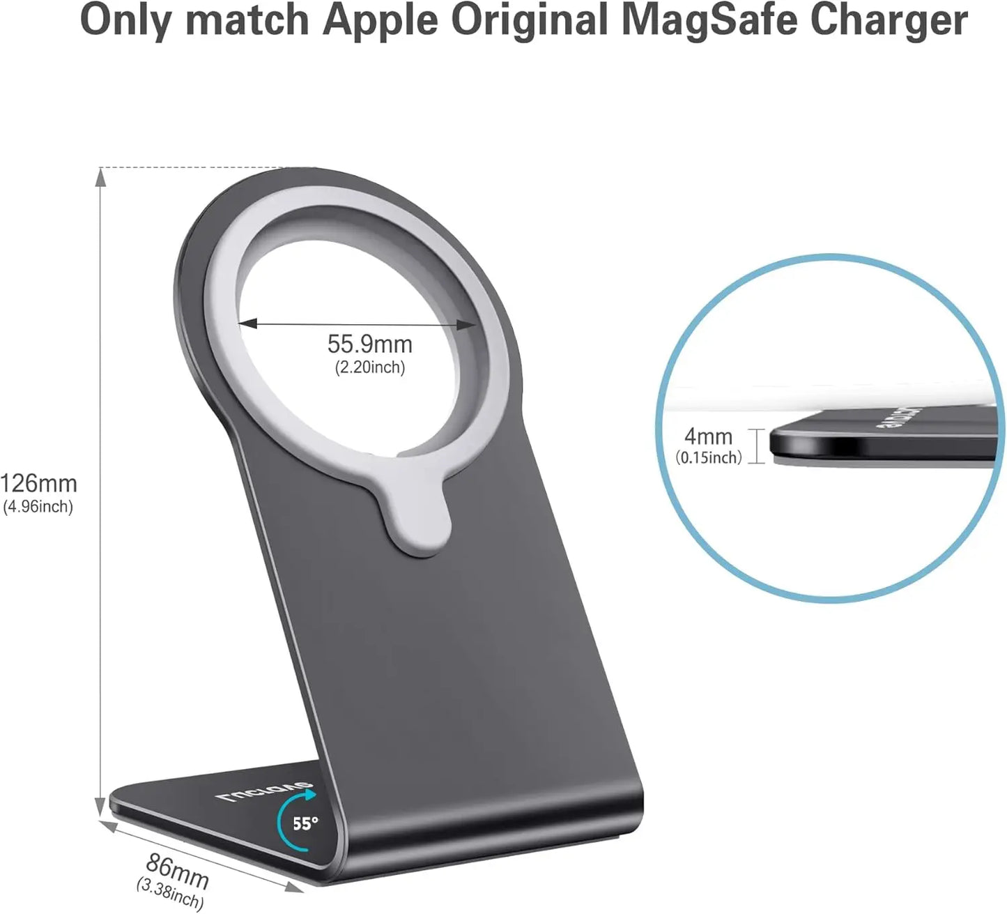 Aluminum Phone Stand Holder - Adjustable Desk Stand for iPhone & Android