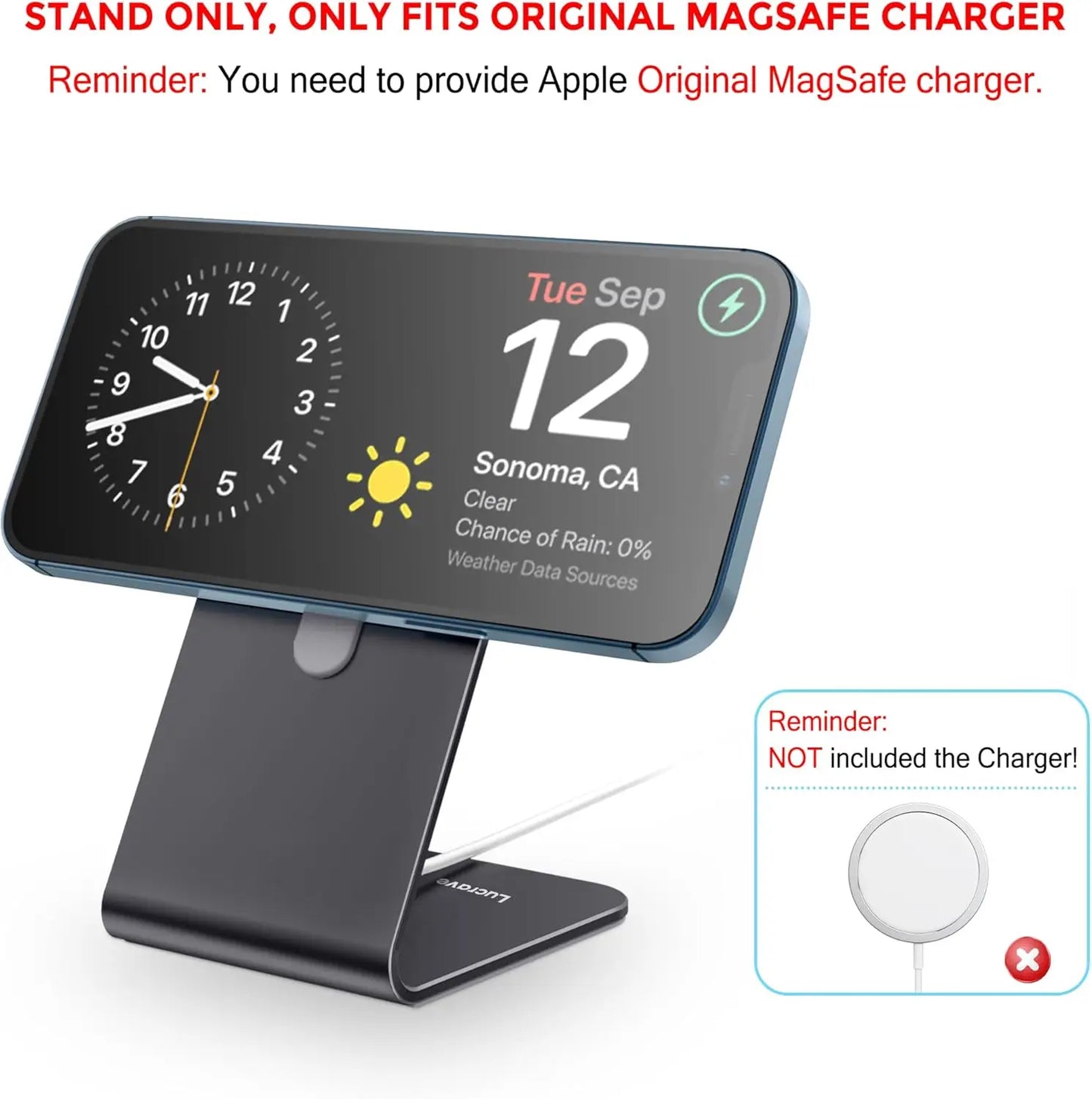 Aluminum Phone Stand Holder - Adjustable Desk Stand for iPhone & Android