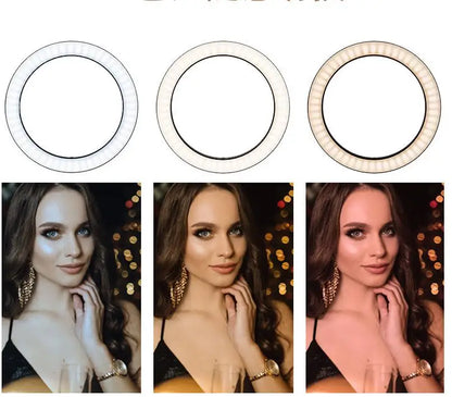14" LED Ring Light with 2.1M Tripod Stand - Dimmable for Photography & Video