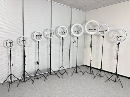 14" LED Ring Light with 2.1M Tripod Stand - Dimmable for Photography & Video