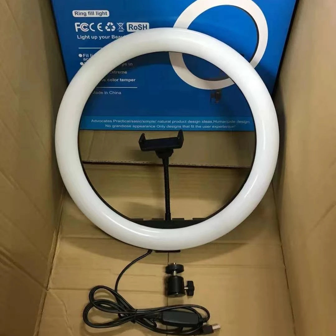 14" LED Ring Light with 2.1M Tripod Stand - Dimmable for Photography & Video