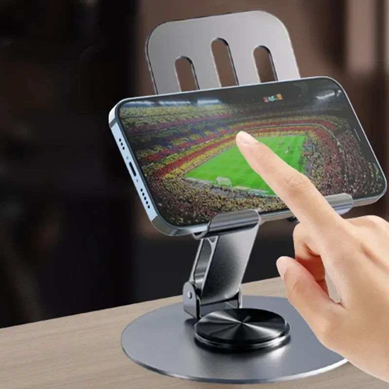 Universal 360° Rotating Phone Holder - Aluminum Folding Stand with Anti-Slip