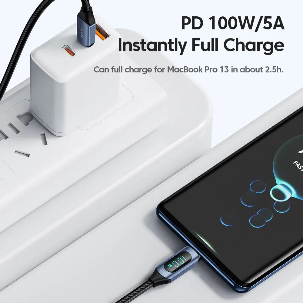 USB-C to USB-C Cable 100W - Fast Charging & Data Transfer