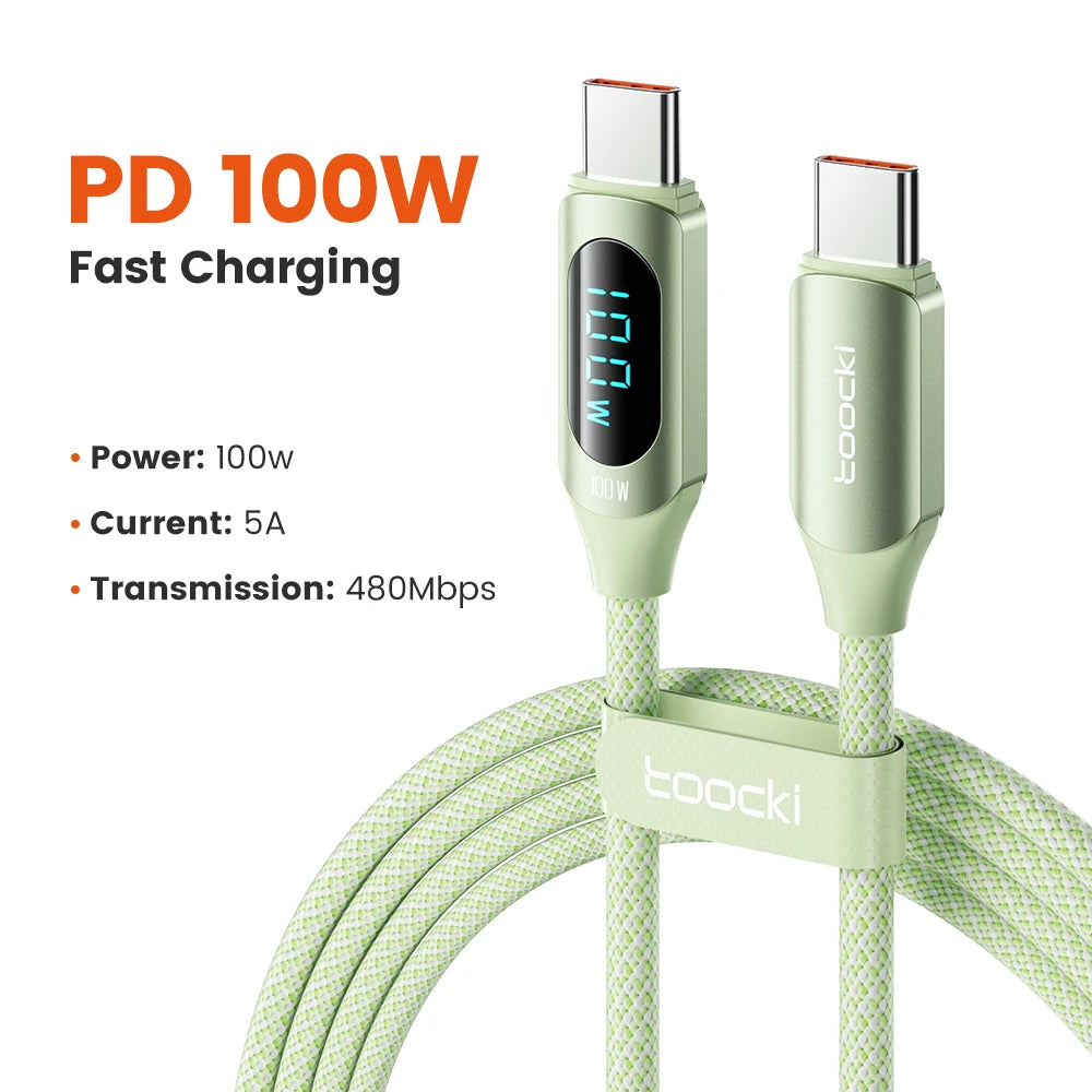 USB-C to USB-C Cable 100W - Fast Charging & Data Transfer