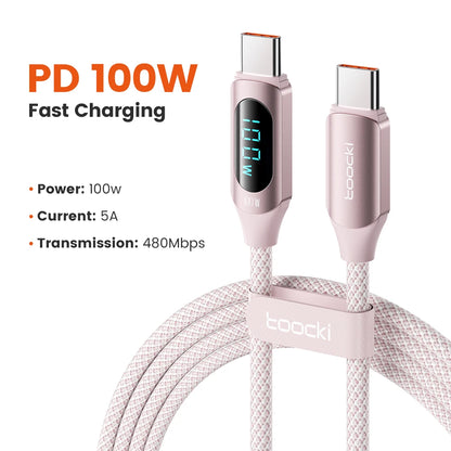 USB-C to USB-C Cable 100W - Fast Charging & Data Transfer
