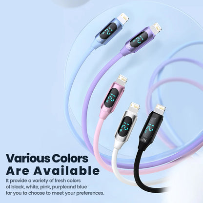USB to Lightning Cable for iPhone - Fast Charging with Digital Display