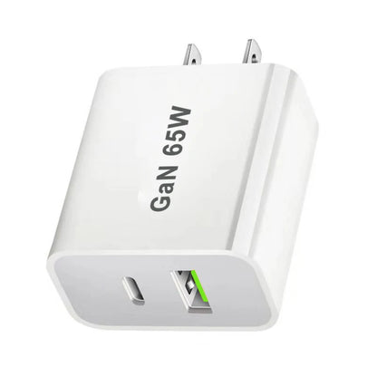 65W USB-C GaN Fast Charger - Dual Port Wall Adapter (US/EU/UK/AU)