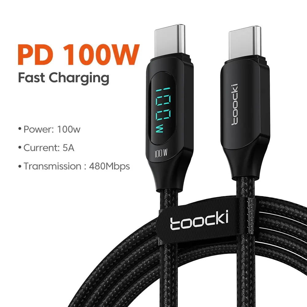 USB-C to USB-C Cable 100W - Fast Charging & Data Transfer