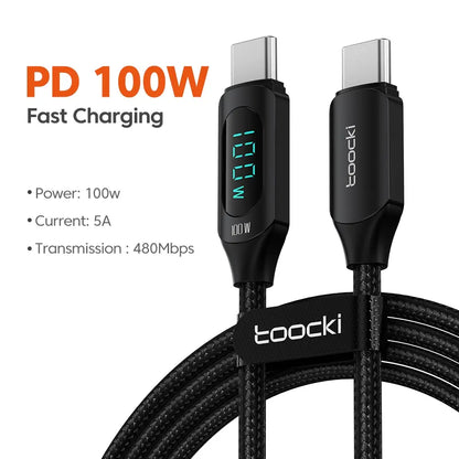 USB-C to USB-C Cable 100W - Fast Charging & Data Transfer
