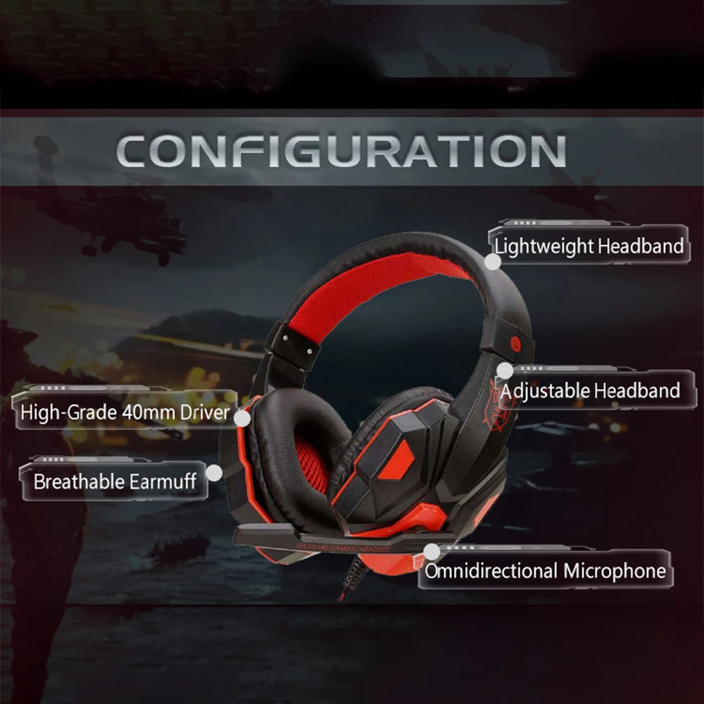 Gaming Headphones with Microphone - 3.5mm Wired Headset