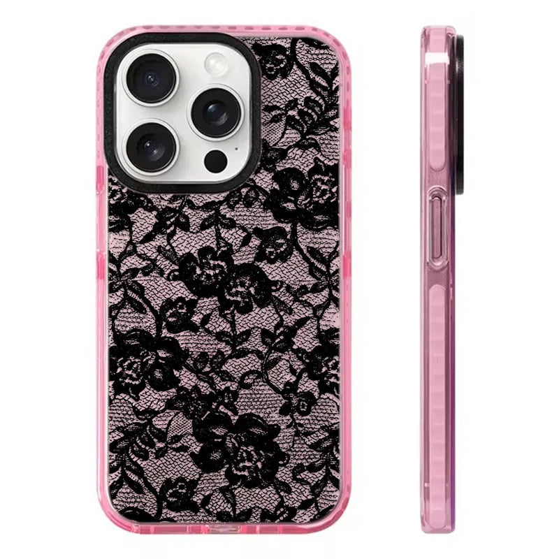 Rose Lace Phone Case - Elegant Floral Design