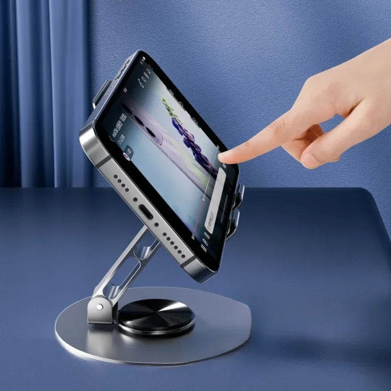 Universal 360° Rotating Phone Holder - Aluminum Folding Stand with Anti-Slip