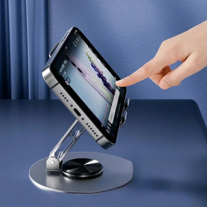Universal 360° Rotating Phone Holder - Aluminum Folding Stand with Anti-Slip