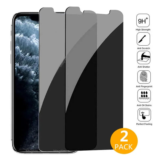 Anti-Spy Privacy Screen Protector for iPhone - Tempered Glass (1-2 Pack)