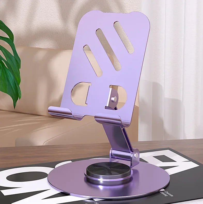 Universal 360° Rotating Phone Holder - Aluminum Folding Stand with Anti-Slip