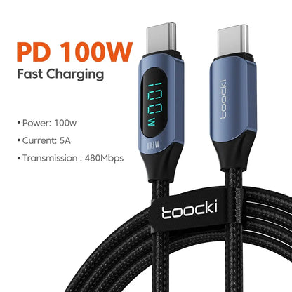USB-C to USB-C Cable 100W - Fast Charging & Data Transfer