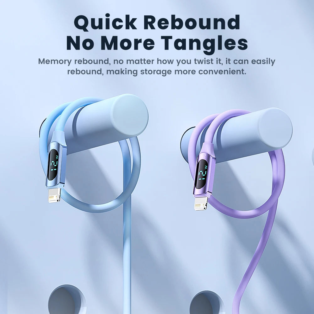 USB to Lightning Cable for iPhone - Fast Charging with Digital Display